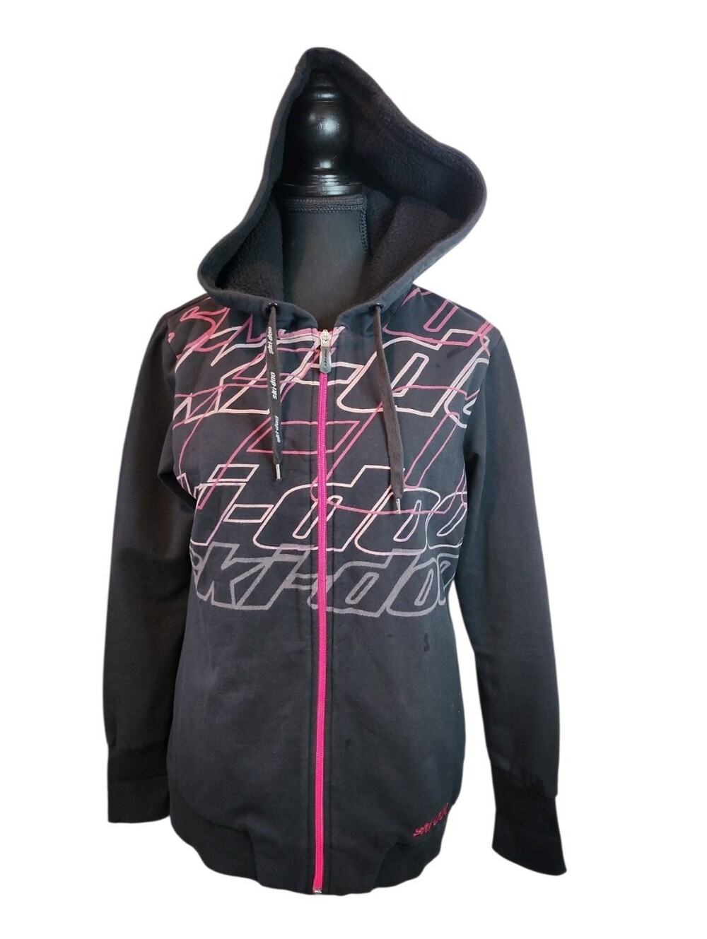 Ski-Doo Team Signature Series Ladies Full-Zip Hoodie Black Pink Size Small